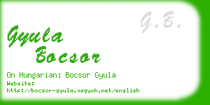 gyula bocsor business card